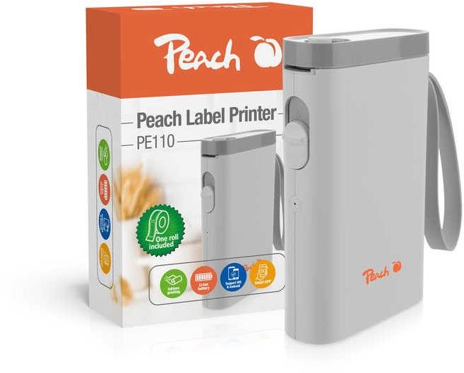 PEACH PE110 nabíjecí štítkovač v šedo-bílé barvě