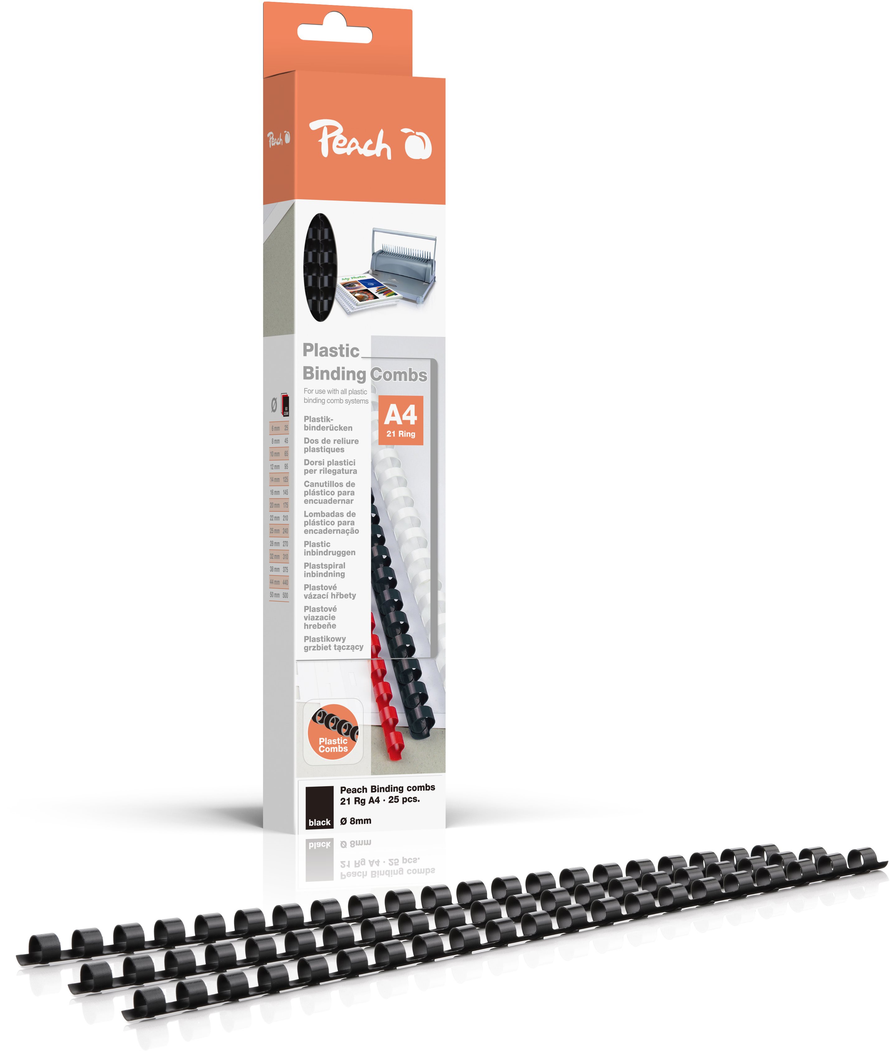 Peach R-PB408-02 A4 8 mm černý - balení 25 ks