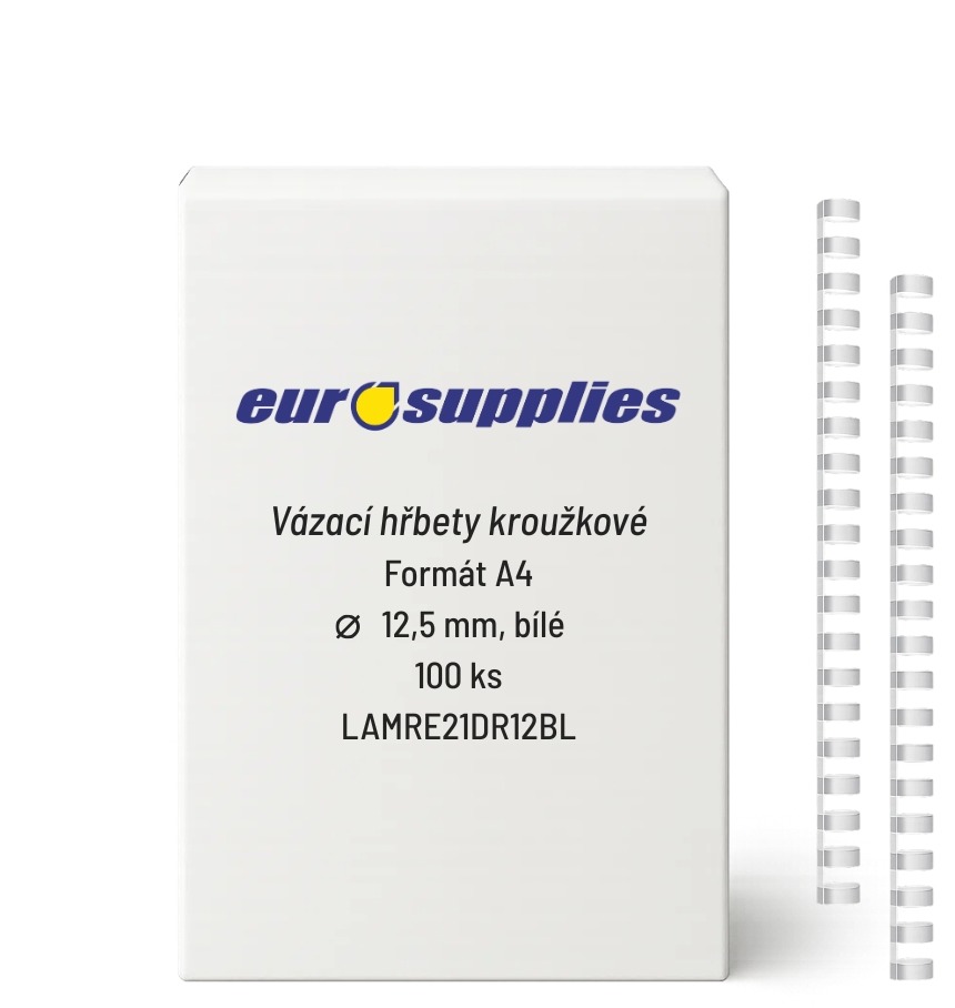 EUROSUPPLIES A4 12,5 mm bílý - balení 100 ks