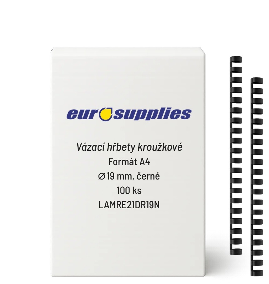 Vázací hřeben EUROSUPPLIES A4 16 mm černý