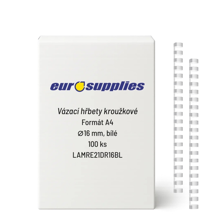 EUROSUPPLIES A4 16 mm bílý - balení 100 ks