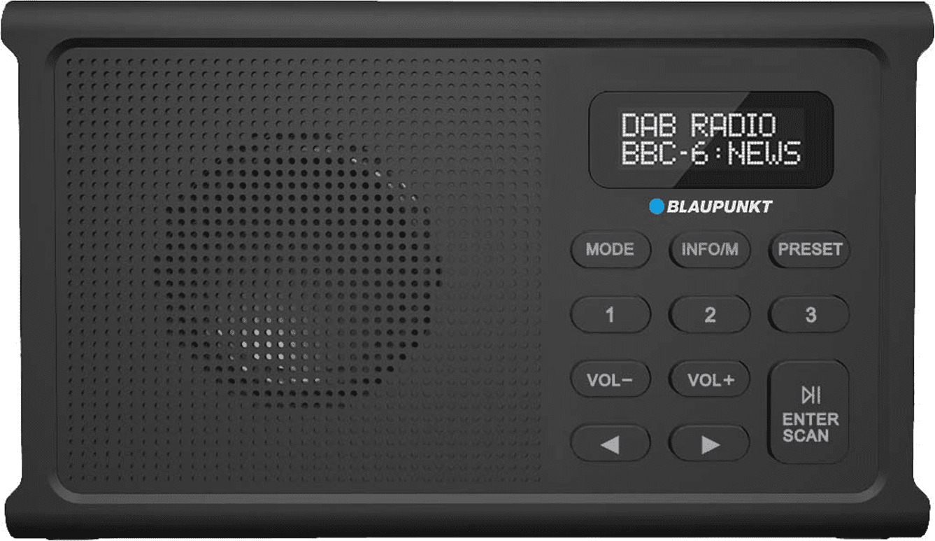 BLAUPUNKT DR3BK, DAB+, FM, RDS, Bluetooth, černý