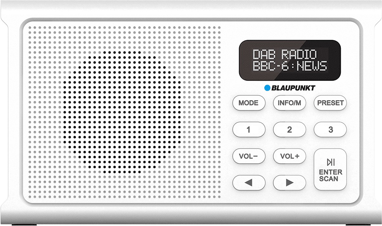 BLAUPUNKT DR3WH, DAB+, FM, RDS, Bluetooth, bílý