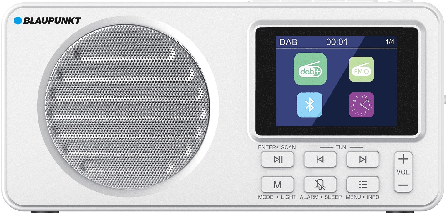 BLAUPUNKT DR6WH, 2.4" LCD, DAB+, FM, RDS, Bluetooth, bílý