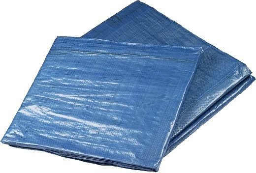 DEN BRAVEN Zakrývací plachta s kovovými oky Standard modrá 6 × 8 m, 60 g/m2