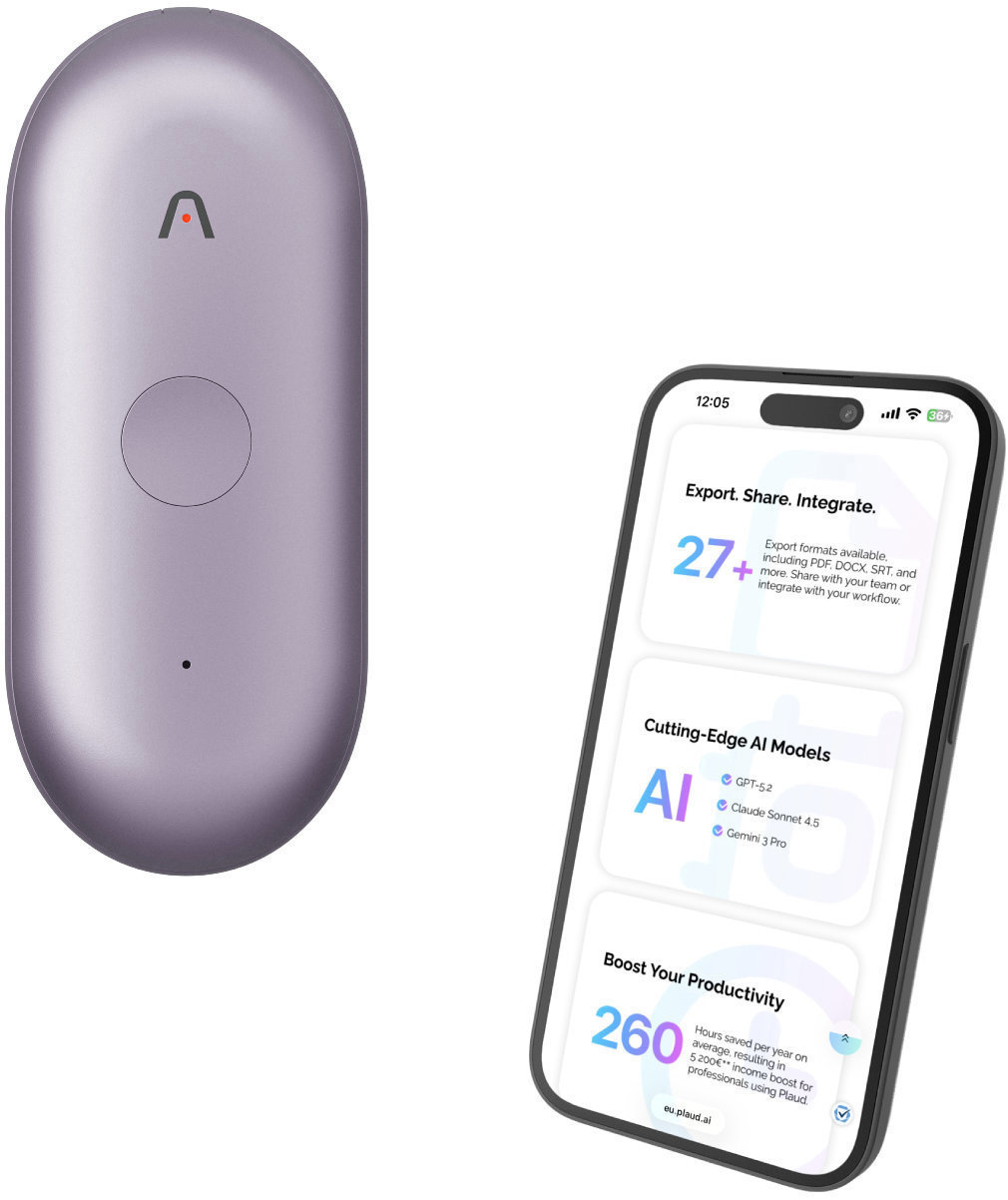 PLAUD Note Pin S Purple AI hlasový záznamník + náramek a šňůrka na krk