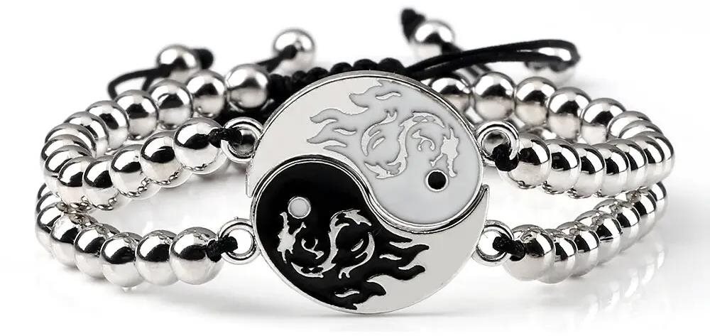 Wrap Q1 Korálkový náramek Yin Yang -10-4