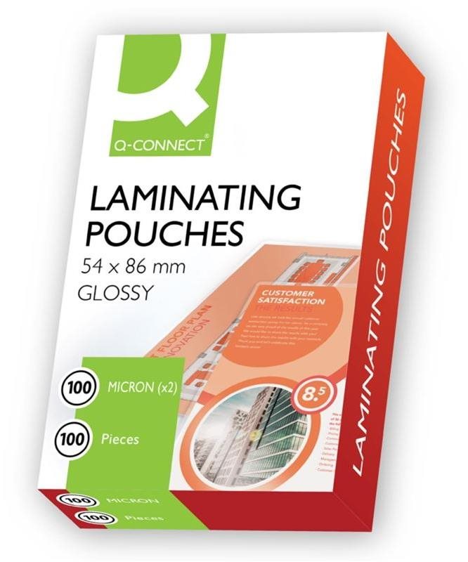 Laminovací fólie Q-CONNECT 54 x 86 mm/200 lesklé - balení 100 ks