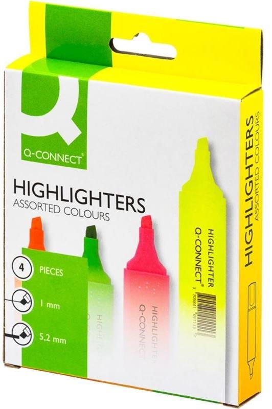 Q-CONNECT 1-5mm, sada 4 ks, kancelářské zvyraznovaceny
