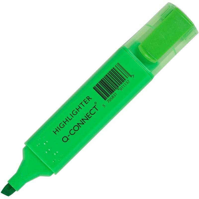 Q-CONNECT 1-5mm, zelený - kvalitní zvýrazňovač pro psací potřeby