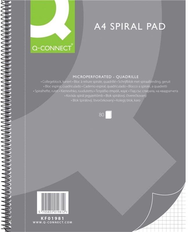 Q-CONNECT A4, 80 listů, čtverečkovaný
