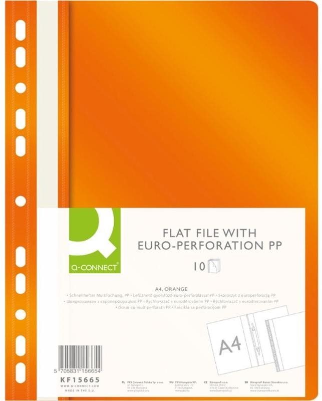 Q-CONNECT A4 s euroděrováním, oranžový - balení 10 ks.