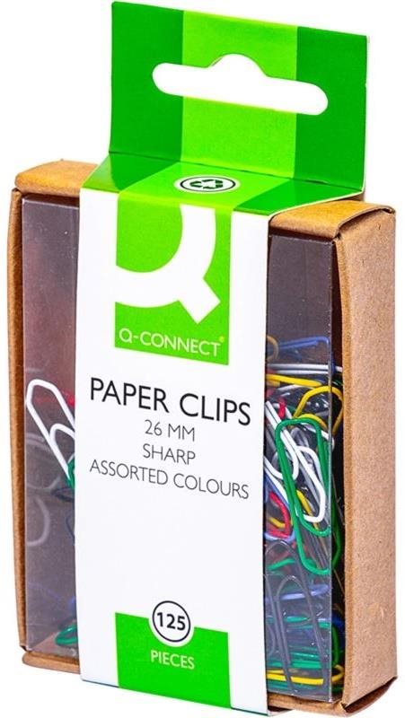 Q-CONNECT 26 mm špičaté, mix barev - balení 125 ks