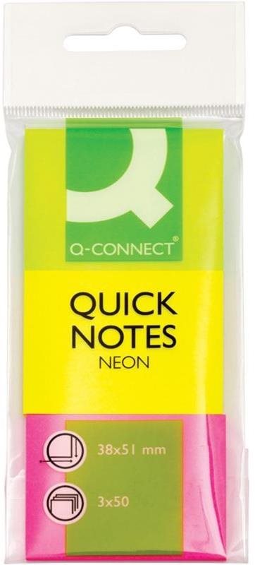 Q-CONNECT Poznámkový blok 38 x 51 mm, 3 x 50 lístků
