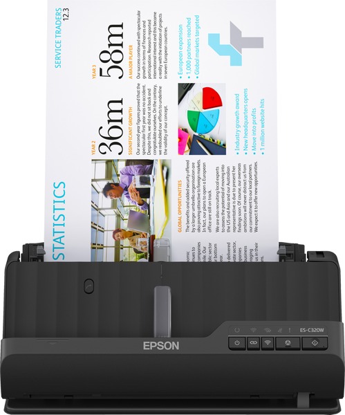 Skener Epson ES-C320W na bílém pozadí
