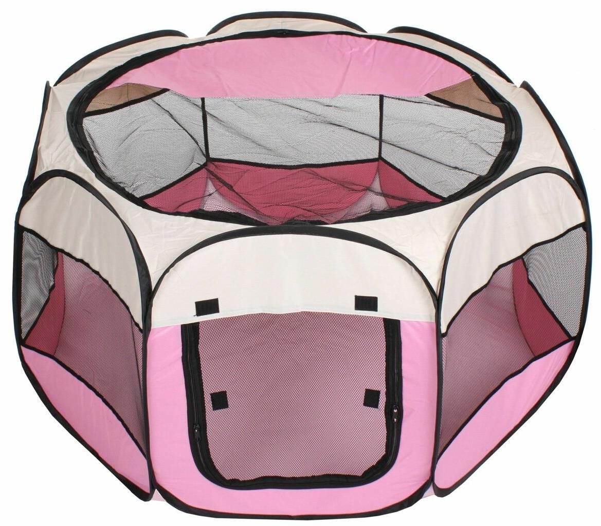 Merco, Pet Octagonal ohrádka pro psy bílá-růžová