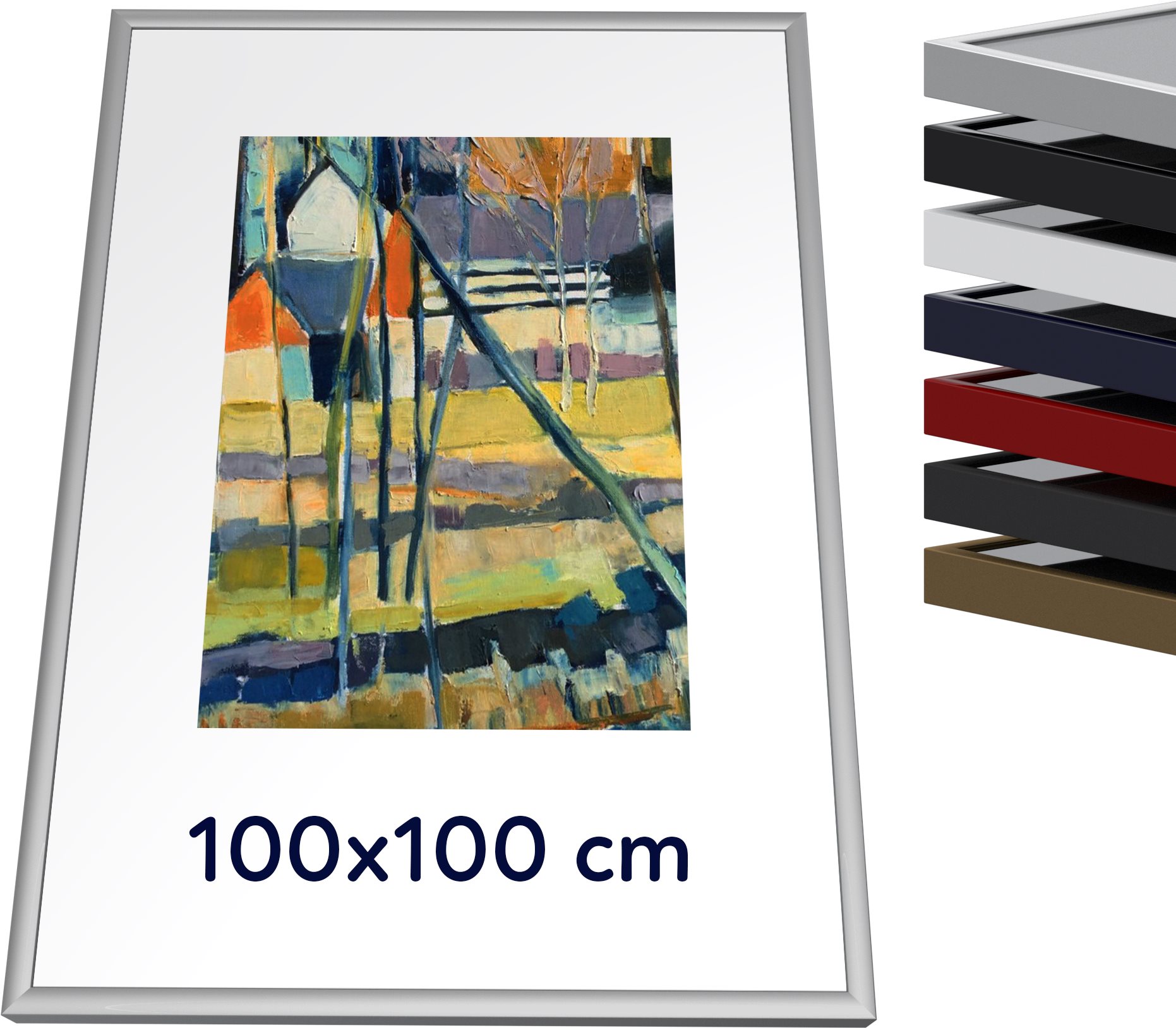 THALU Kovový rám 100x100 cm Modrá tmavá