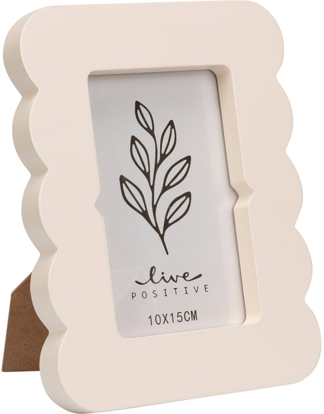 Home Styling Collection Fotorámeček BASE s vlnitým okrajem 16 × 2,2 × 20,8 cm, světle béžová