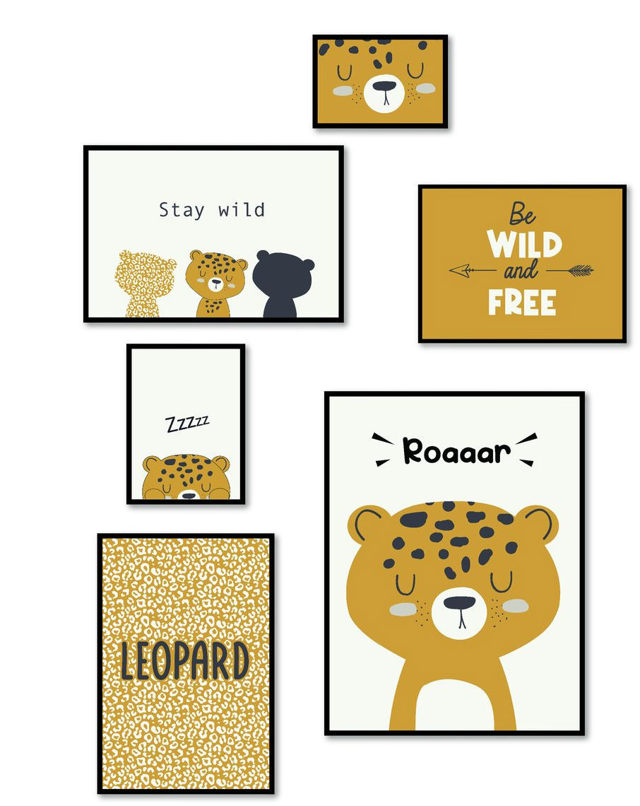 Today Sada 6 rámečků na fotografie Leopard, MDF