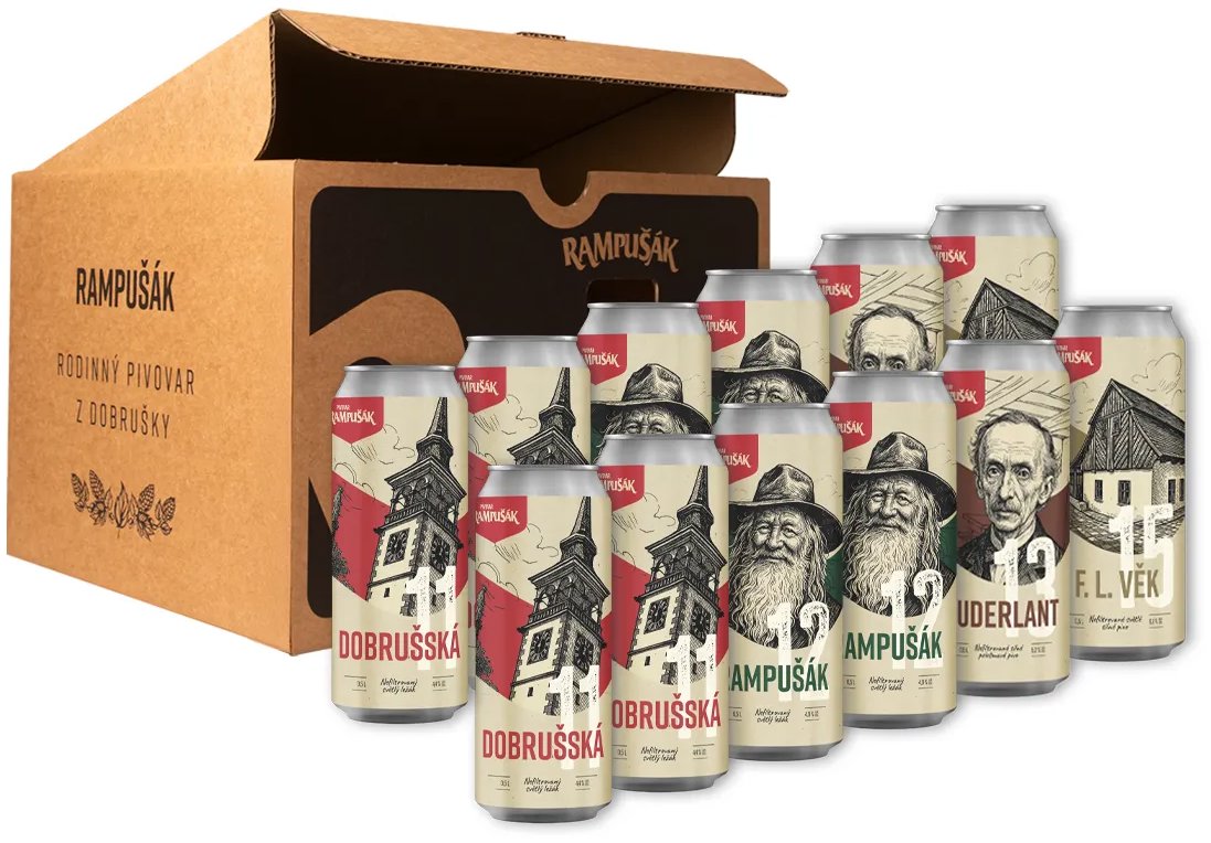 Rampušák Plechbox stálá piva 12 × 0,5 l