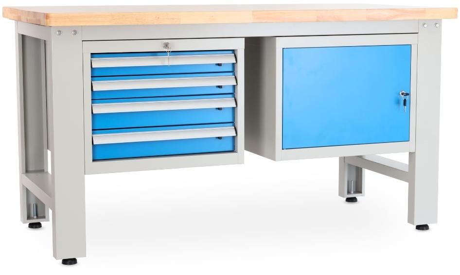 Rauman pracovní stůl Solid OAK-41, délka 150 cm, 2 závěsné boxy, dub