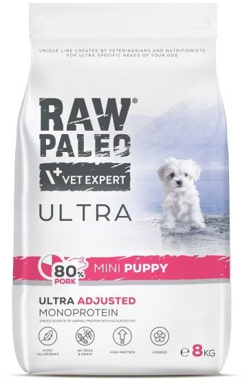 RAW PALEO ULTRA PORK PUPPY MINI granule s vepřovým masem pro štěňata malých plemen 8 kg