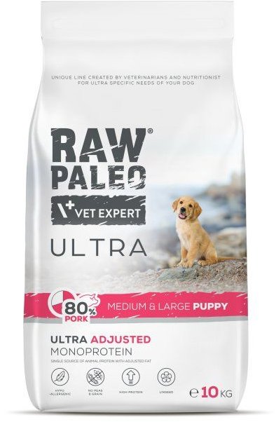 RAW PALEO ULTRA PORK PUPPY granule s vepřovým masem pro štěňata středních a velkých plemen 10 kg