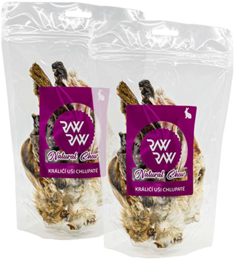 Raw Raw Natural chew králičí uši s chlupy 2 × 60 g