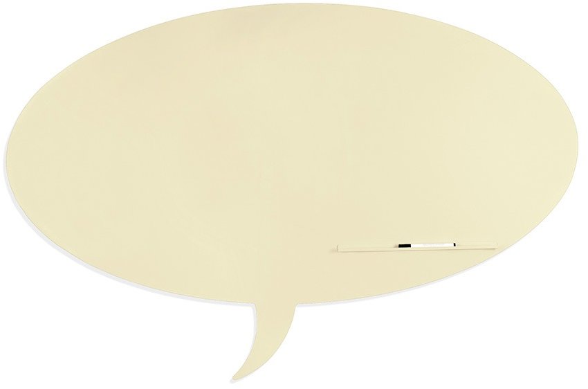 Bezrámová tabule ROCADA Skin Shape Talk 6440-1013 v perlové bílé barvě.