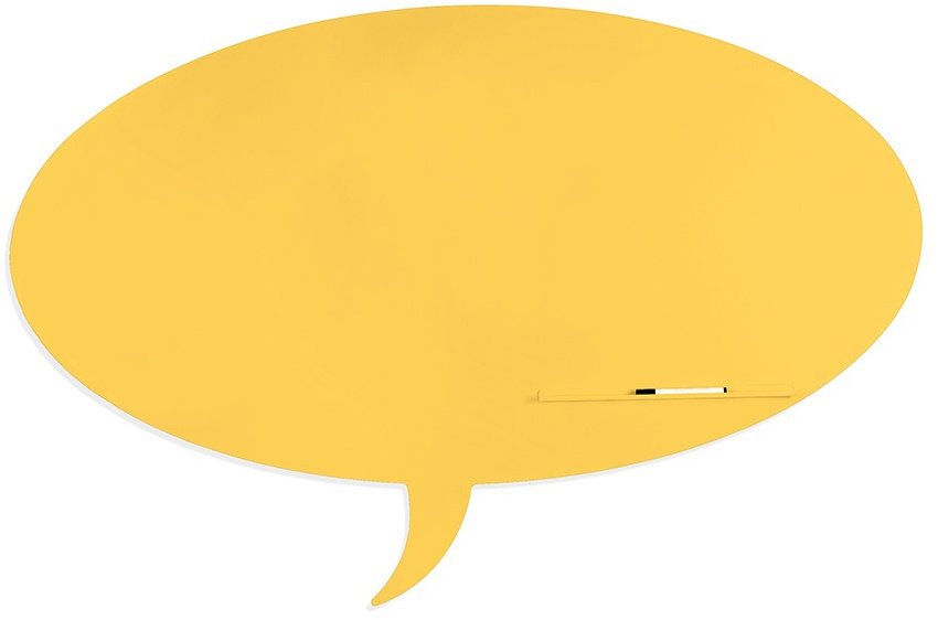 Bezrámová tabule ROCADA Skin Shape Talk 6440-1023 žlutá 115 x 75 cm