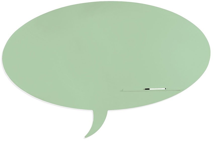 Bezrámová tabule ROCADA Skin Shape Talk 6440-6019 v pastelové zelené barvě