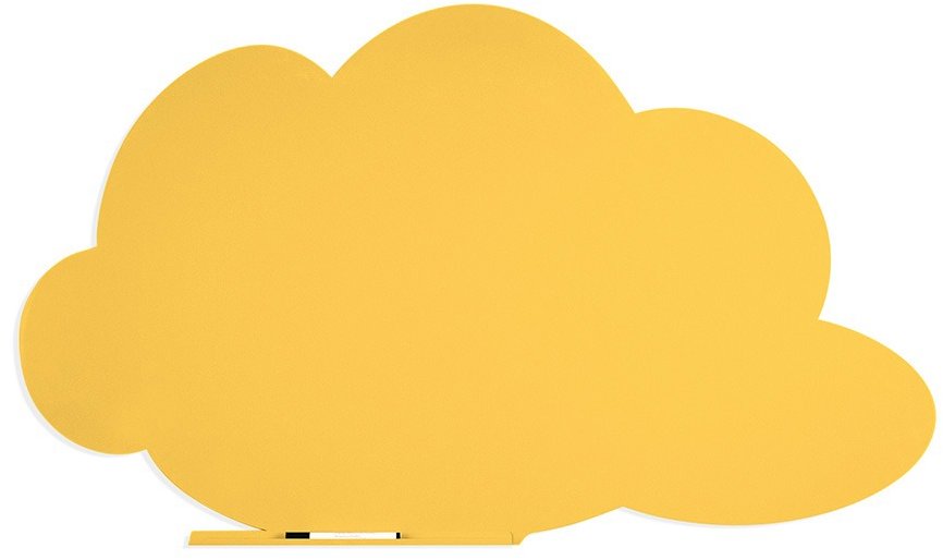 Bezrámová tabule ROCADA Skin Shape Cloud 6450-1023 v žluté barvě