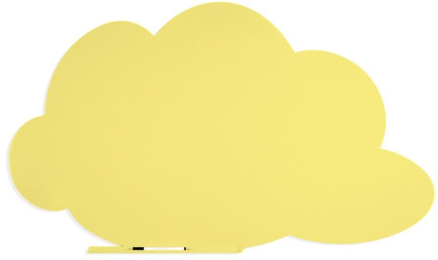Bezrámová tabule ROCADA Skin Shape Cloud 6451-1016 v sírové žluté barvě