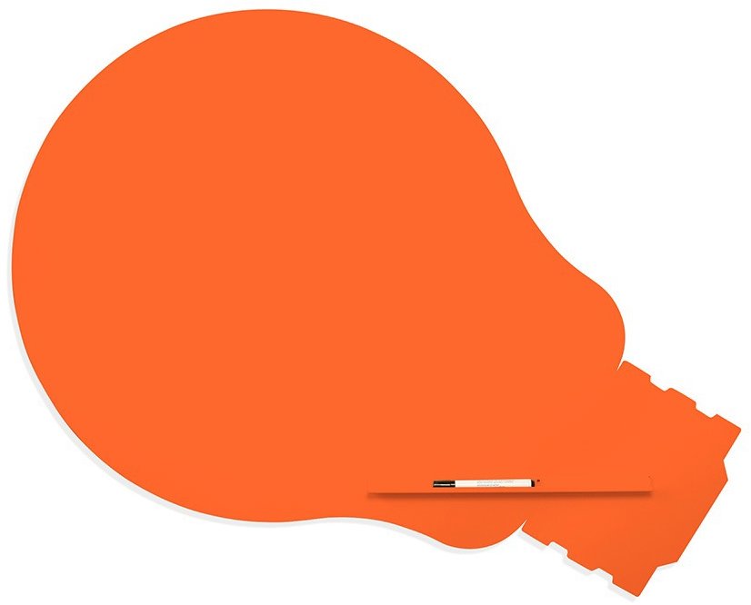 ROCADA Skin Shape Idea 6460-2008, bezrámová, tvar žárovky, 115 x 75 cm, oranžová RAL 2008