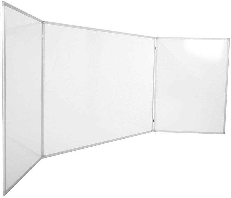 ROCADA 6728, třídílná, zavírací, hliníkový rám, 240 x 90 cm (zavřená 120 x 90 cm), smaltovaná, bílá