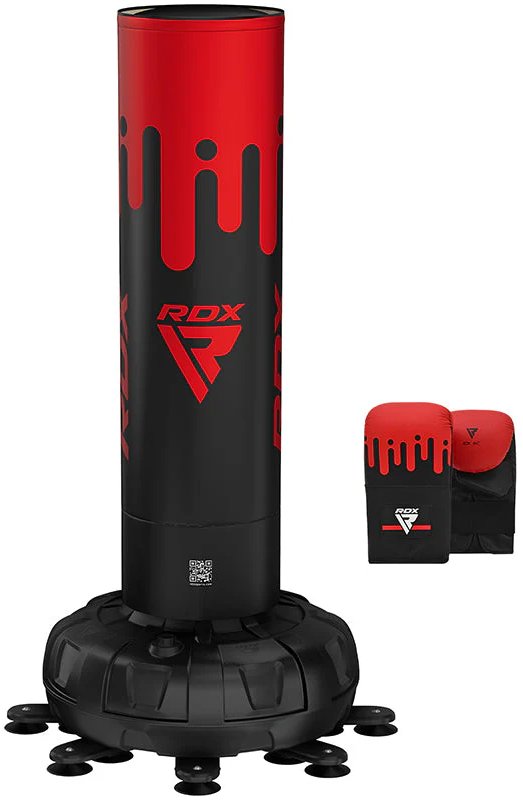 RDX Volně stojící boxovací pytel Adults Punch Bag F9 s rukavicemi, červeno-černý 6ft