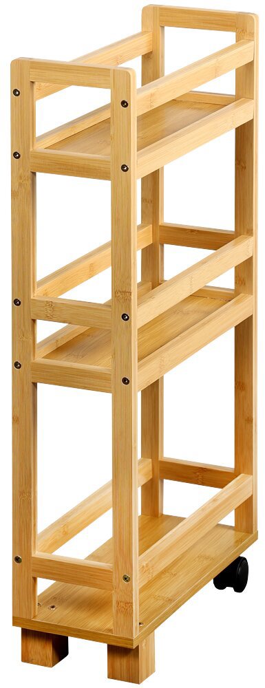 Regál s kolečky 15 × 74 × 36 cm, bambus