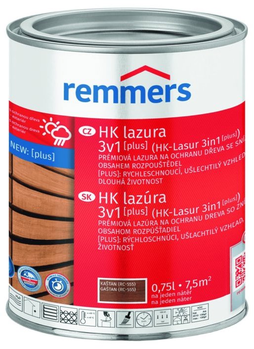 Remmers HK Lazura 3v1 [plus] 0,75 l Kastanie / Kaštan