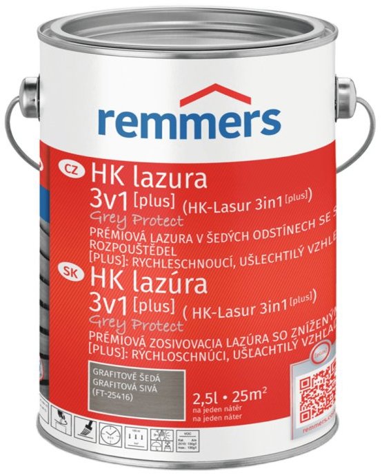 Remmers HK Lazura 3v1 Grey Protect [plus] 2,5 l Graphitgrau / Grafitová šedá