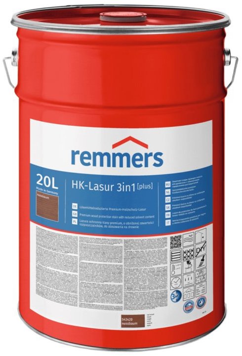 Remmers HK Lazura 3 v 1 [plus] 20 l, nussbaum / ořech