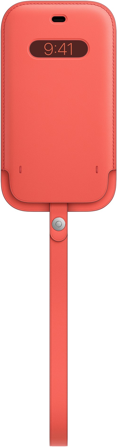 Apple iPhone 12 a 12 Pro Kožený návlek s MagSafe citrusově růžový