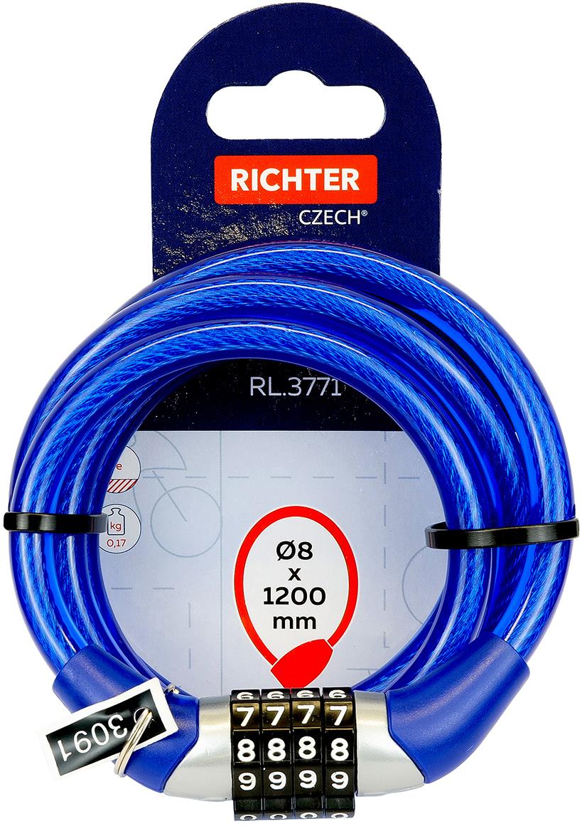 Richter Czech RL.3771.8x1200.MOD ocelový lankový zámek, 8 x 120 cm
