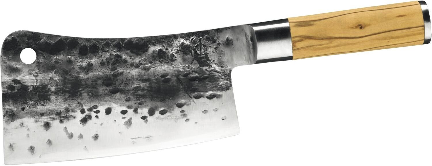 FORGED Olive Široký asijský sekáček z japonské oceli 440C, délka čepele 190 mm