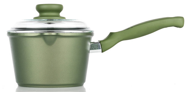 Risoli Zelený nepřilnavý rendlík 16 cm 1,5 l, se skleněnou poklicí Dr Green