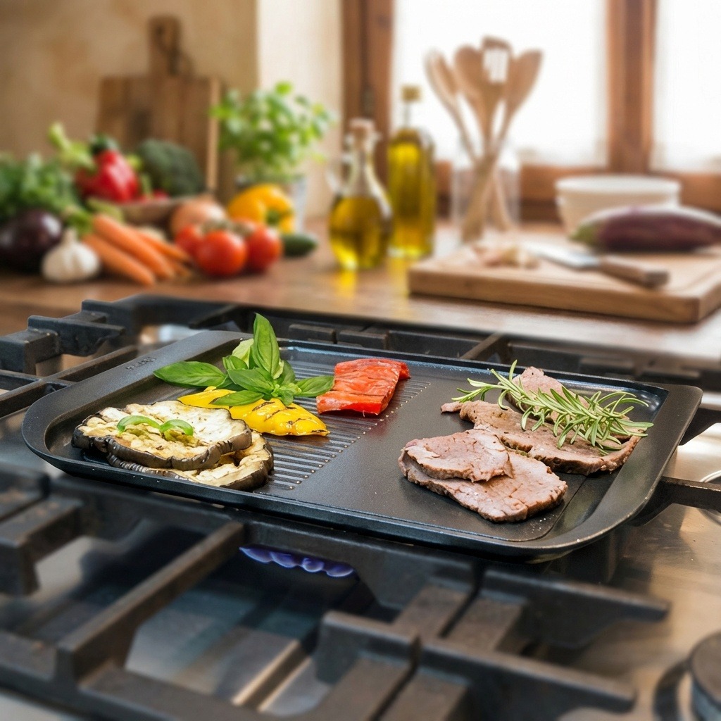 Risoli BBQ Grilovací deska se dvěma zónami 30 × 22,5 cm