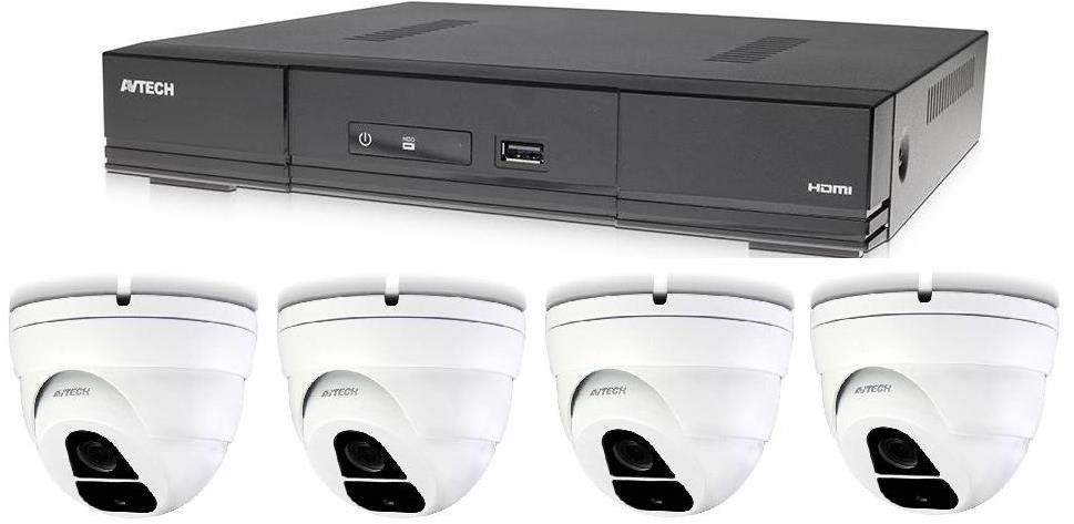 AVTECH DVR DGD1005AV a 4x 5MPX Dome kamera DGC5205TSE