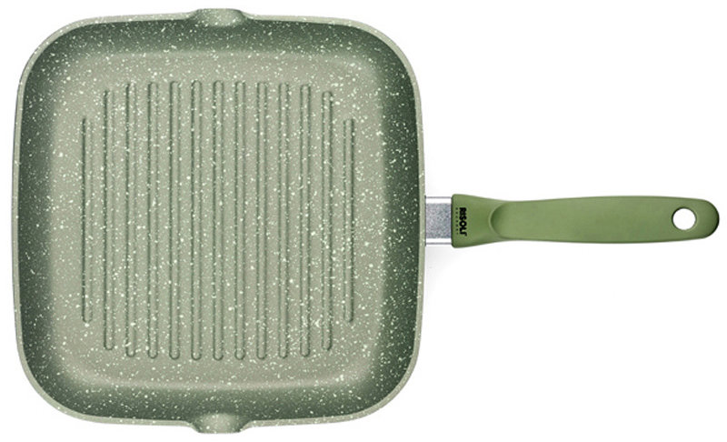 Risoli Zelená nepřilnavá grilovací pánev 26 × 26 cm DR GREEN, na indukci