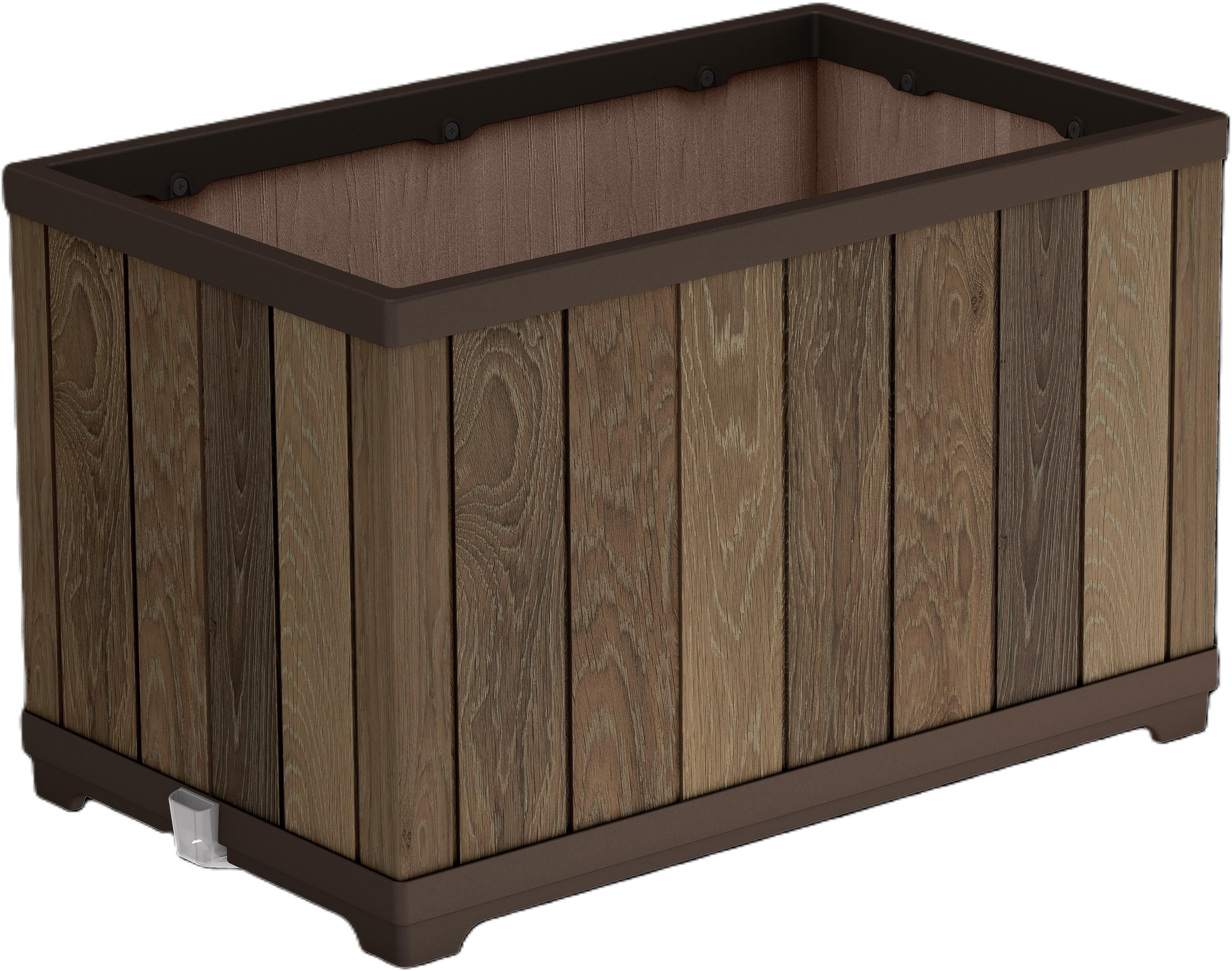 KETER Květináč DECO RECTANGLE, walnut