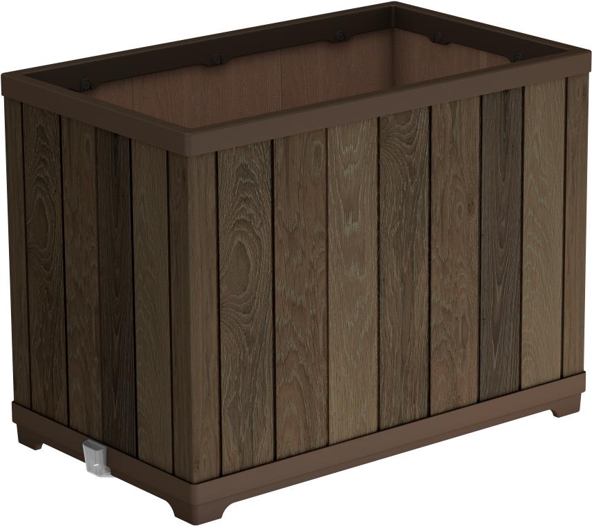 KETER Květináč DECO RECTANGLE, tall walnut