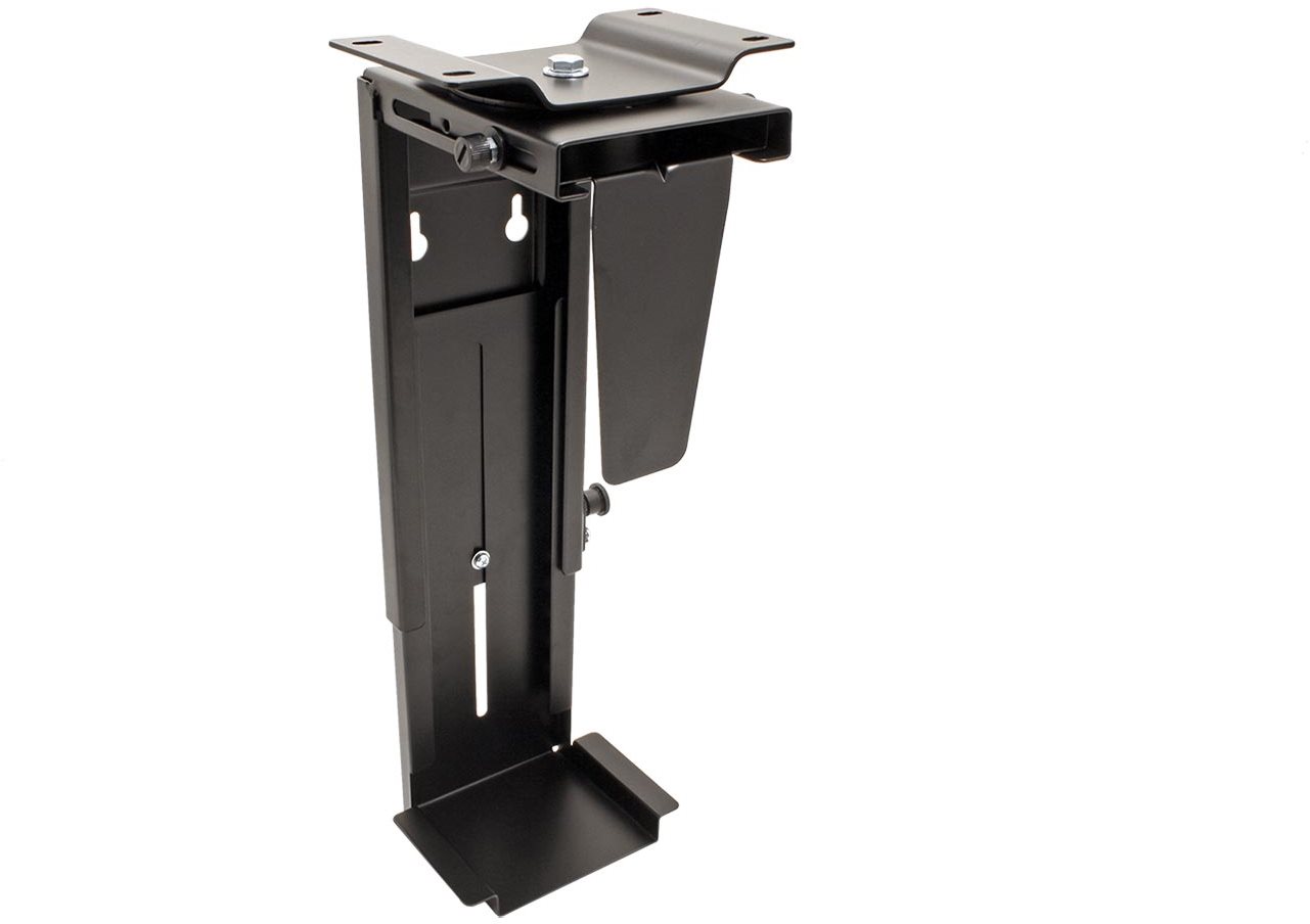 OEM Držák PC pod desku stolu/na zeď, černý, do 10kg
